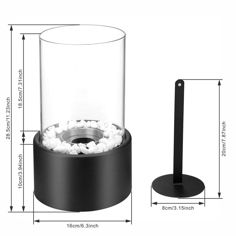 Portable Bioethanol Fireplace, Round Table Small Fire Pit, Alcohol Fireplace, Indoor & Outdoor Winter Heating Barbecue Equipment