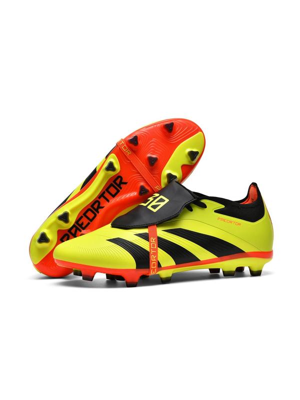 Unisex's Colorblock & Letter Print Lace Up Soccer Shoes, Sporty Comfortable Breathable High Top Football Shoes, Football Cleats for Outdoor