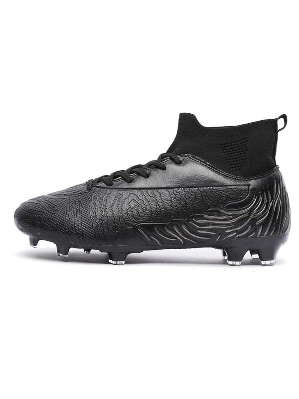 Men's Colorblock High Top Football Shoes, Sporty Lace Up Soccer Shoes, Football Cleats, Training Shoes for Outdoor, Sports Footwear for All Seasons