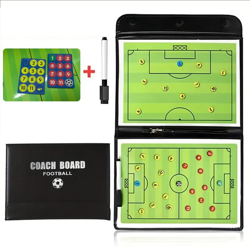 Portable Football Marker Board, 1 Set Magnetic Foldable Football Coaching Board Kit Including  Magnetic Board, Marker Pen & Zipper Bag, Soccer Training Coach Board, Football Auxiliary Equipment