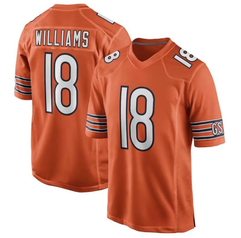 Number 18 Caleb Williams Bears Jersey Football