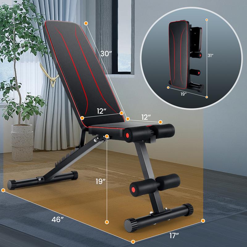 OPPSDECOR Weight Bench, Adjustable & Foldable for BenchPress, Strength Training and Full BodyWorkout.Perfect for Adjustable in Your Home Gym