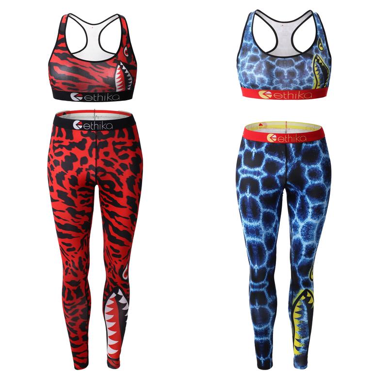 Ethika Women's Yoga Suit Women's Sports Fitness Jogging Breathable Fashion Suit Fitness Camouflage Printed Vest workout set