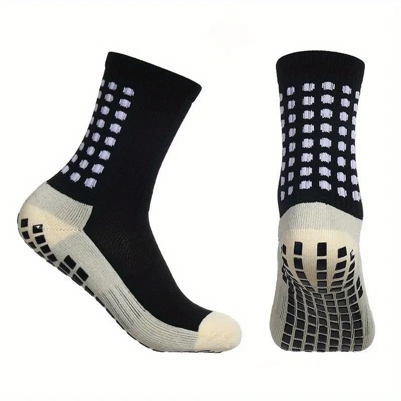 3pairs set Men's Non-Slip Sports Socks With Towel Bottom For Football Basketball Running