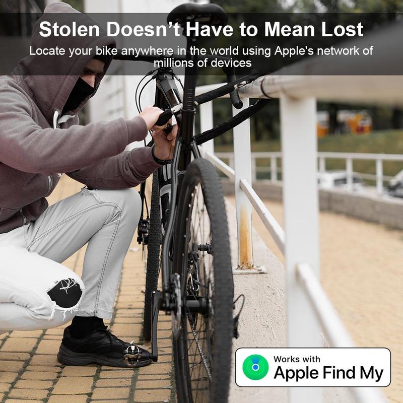 Rechargeable Bike Light, Super Bright Bicycle Headlight Built-in Apple Find My Positioner, Cycling Light for Outdoor