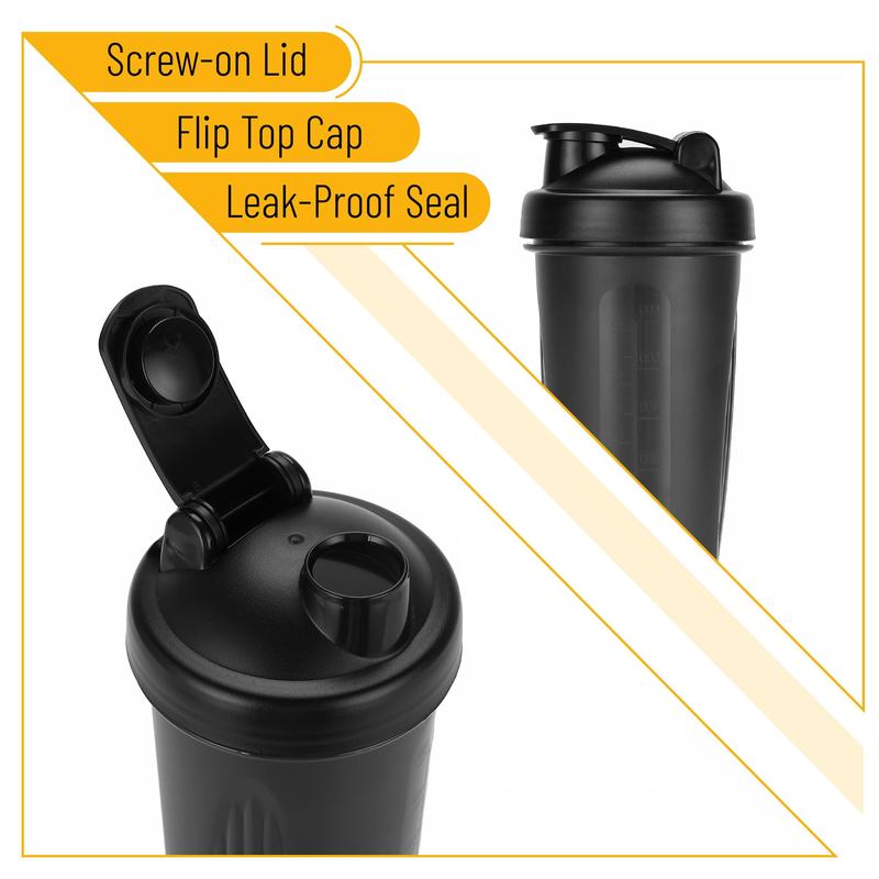 1 Pcs 20oz Shaker Bottle Work Out BPA & Phthalate-free, Leakproof Shaker Cup. Solid Screw lid Cup Bottles Dishwasher Safe for Protein Mixes