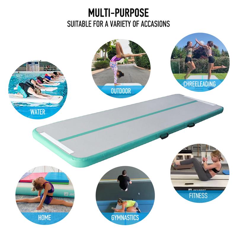 AKSPORT Gymnastics Air Mat Tumble Track Tumbling Mat Inflatable Floor Mats with Air Pump-Classic Collection