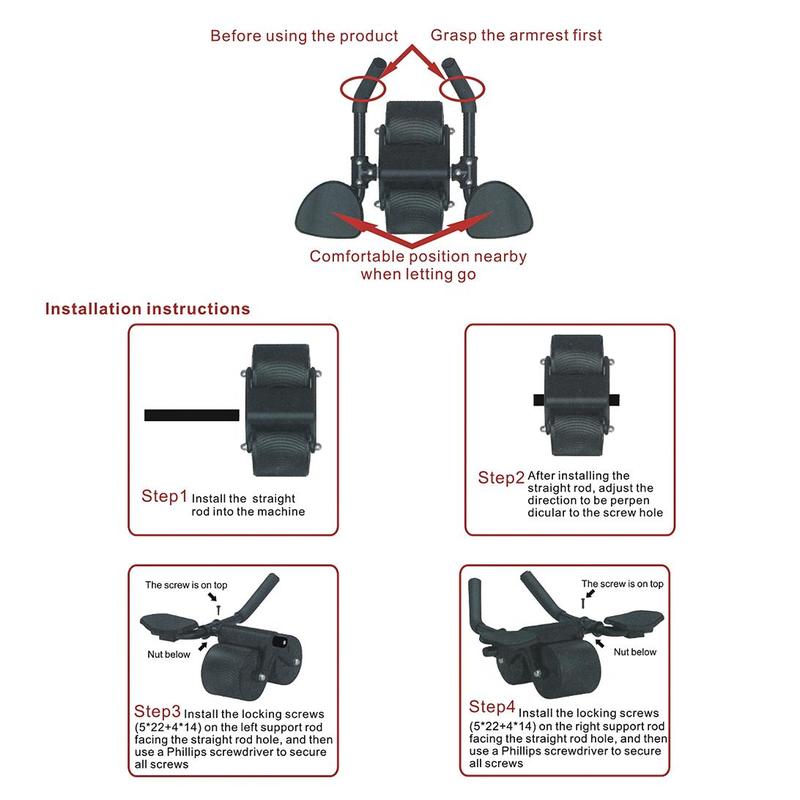 Multifunctional Abdominal Wheel, Automatic Rebound Abdominal Wheel, Abdominal Wheel for Home Gym, Fitness Equipment for Men & Women