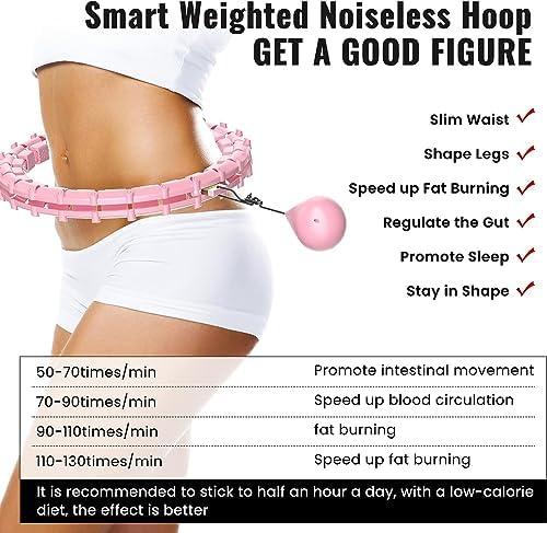 65inch 32 Knots Plus Size Quiet Weighted Hula Infinity Fitness Detachable Hoops, Smart Noiseless Infinity Hula for Women