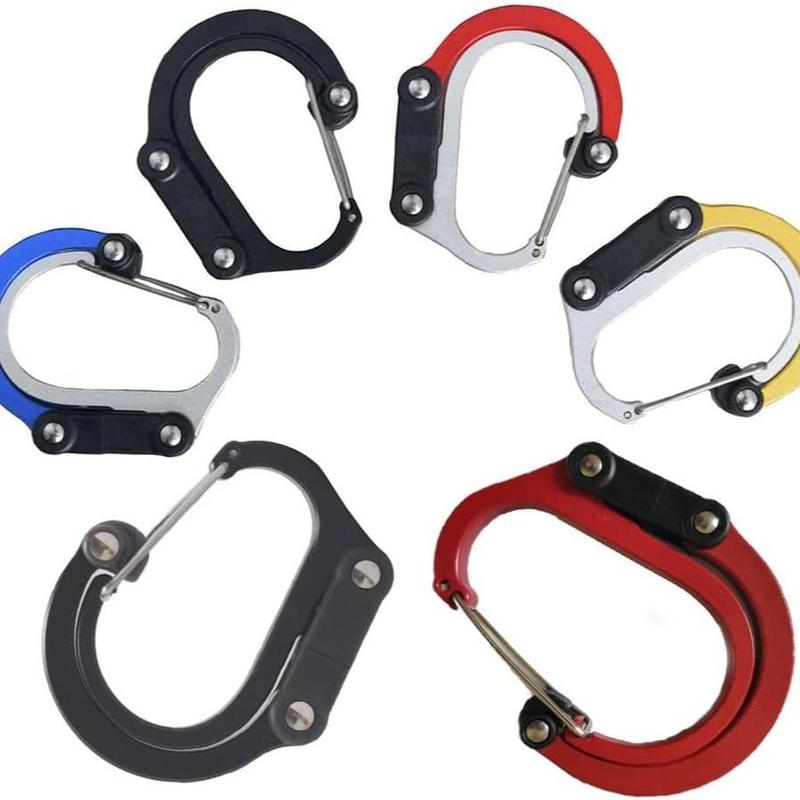 D-shaped Carabiner, 1 Count 360° Rotatable Hook, Multifunctional Aluminum Alloy Carabiner for Camping, Hiking, Backpacking, Outdoor