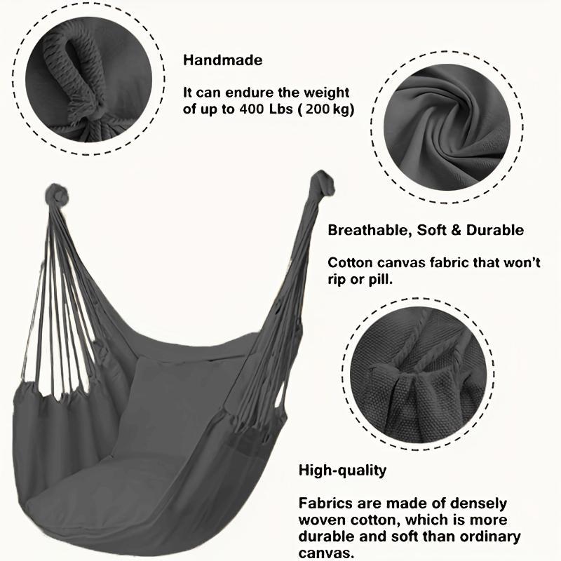 Single-Person Canvas Hammock, Portable Hammock With Strap, Durable Hammock For Outdoor Camping Hiking, Outdoorliving