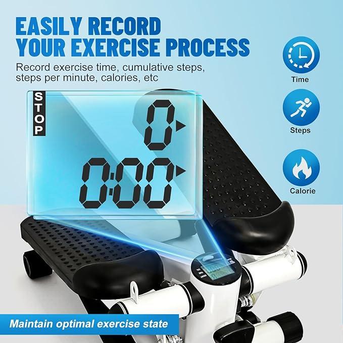 Genuine clearance sale Mini Stepper for Exercise Low-Impact   with Digital Monitor Stepper Fitness Equipment with LCD, Mini Stepper,Machine with Resistance Bands & Calories Count Steppers for Exercise&Resistance bandfor Home Workout Legs Arm Full Body