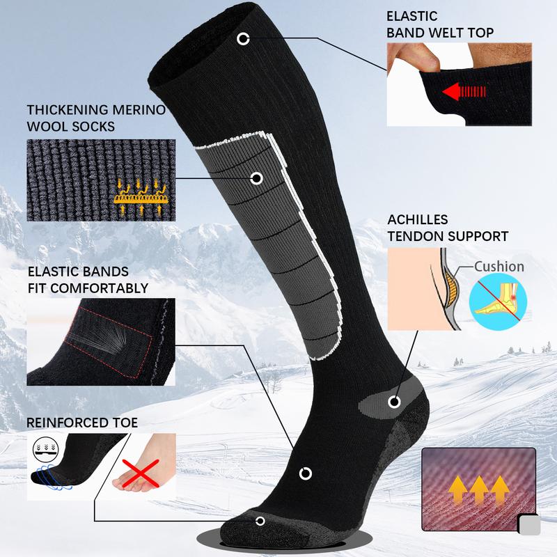 Hylaea Merino Wool Ski Socks, Cold Weather Socks for Snowboarding, ,Thermal Knee-high Warm Socks, Breathable ,Comfortable