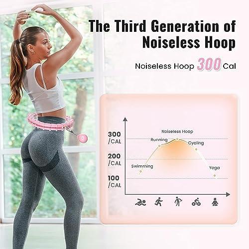 65inch 32 Knots Plus Size Quiet Weighted Hula Infinity Fitness Detachable Hoops, Smart Noiseless Infinity Hula for Women