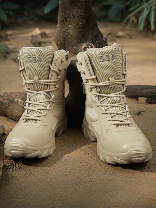 Men's Outdoor Hiking Boots, Lightweight Wear-resistant Military Boots, Comfortable High Top Shoes for Outdoor Activities