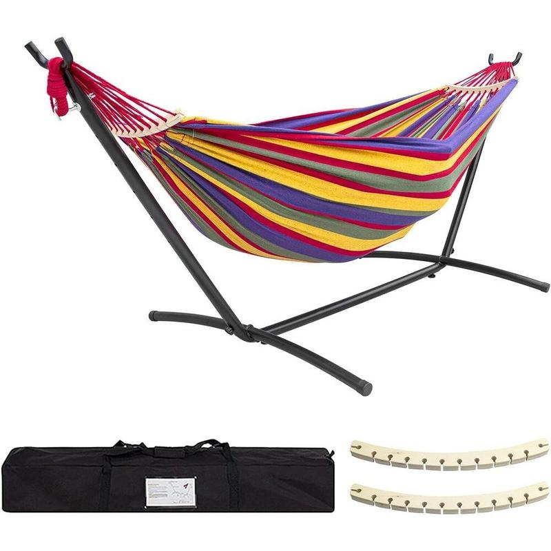 Double Hammock with Stand Included 450Lb Capacity Steel Stand, Premium Carry Bag