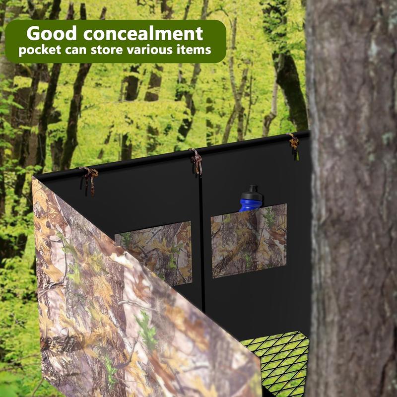 Hunting Tree Stand Blinds-Treestand Camo Blind Cover- Hunting Camouflage Ground Blinds with Zipper for Hunting Deer, Turkey (Frames Not Included)