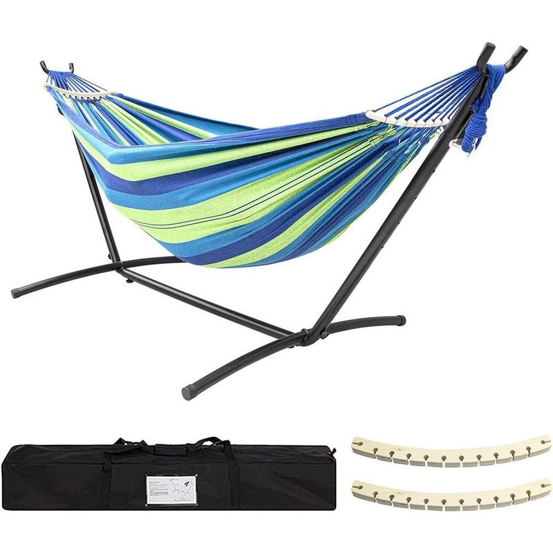 Double Hammock with Stand Included 450Lb Capacity Steel Stand, Premium Carry Bag