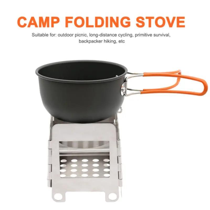 Outdoor Camping Stove, Portable Folding Wood Stove, Collapsible Camping Cooking Stove, Camping Kitchenware for Outdoor Picnic, Hunting, Camping Gadgets 2024, Camping Gear, Camping Accessories Camping Essentials, Camping Must Haves, Christmas Gift