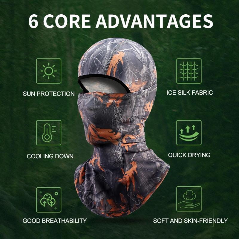 Camouflage Printed Balaclava Face Mask, Breathable Face Cover for Outdoor Sports, Motorcycle Face Covers