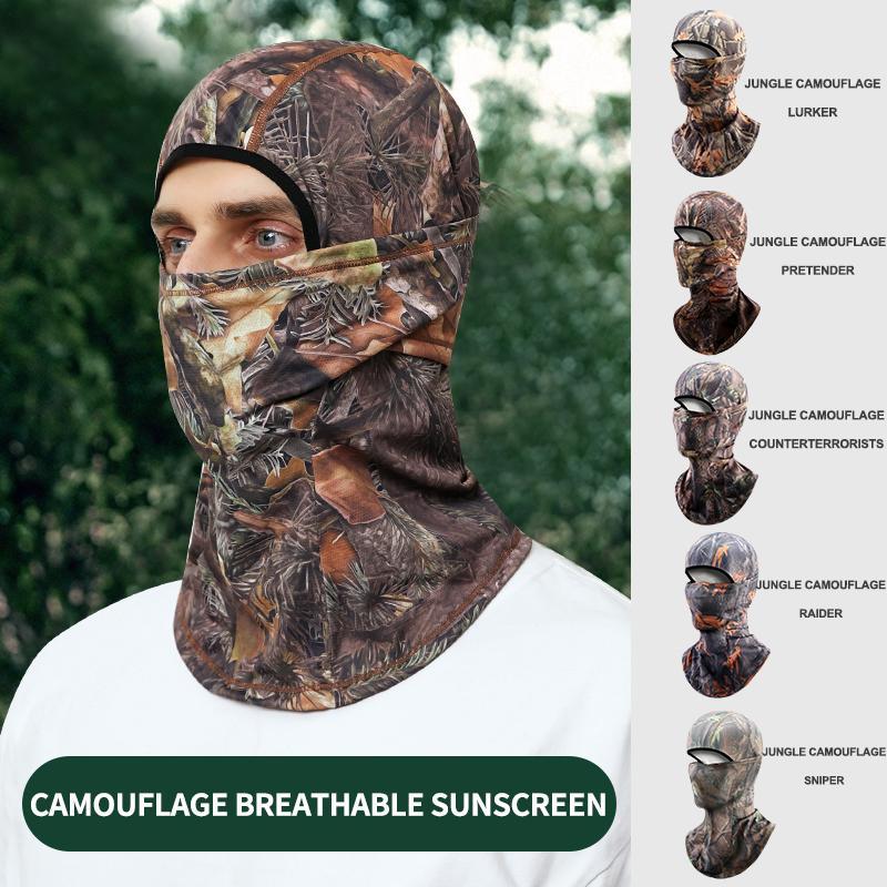 Camouflage Printed Balaclava Face Mask, Breathable Face Cover for Outdoor Sports, Motorcycle Face Covers