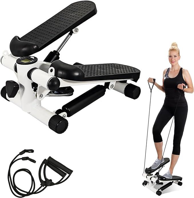 Genuine clearance sale Mini Stepper for Exercise Low-Impact   with Digital Monitor Stepper Fitness Equipment with LCD, Mini Stepper,Machine with Resistance Bands & Calories Count Steppers for Exercise&Resistance bandfor Home Workout Legs Arm Full Body