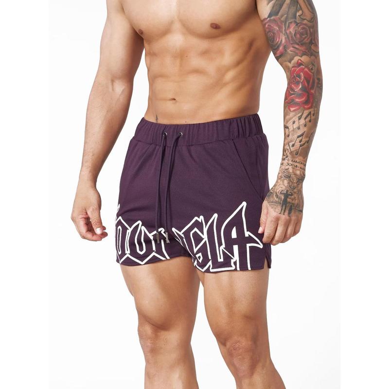 Youngla Summer New Sports and Fitness Shorts Mesh Quick-Drying Breathable Basketball Training Shorts Casual Beach Pants