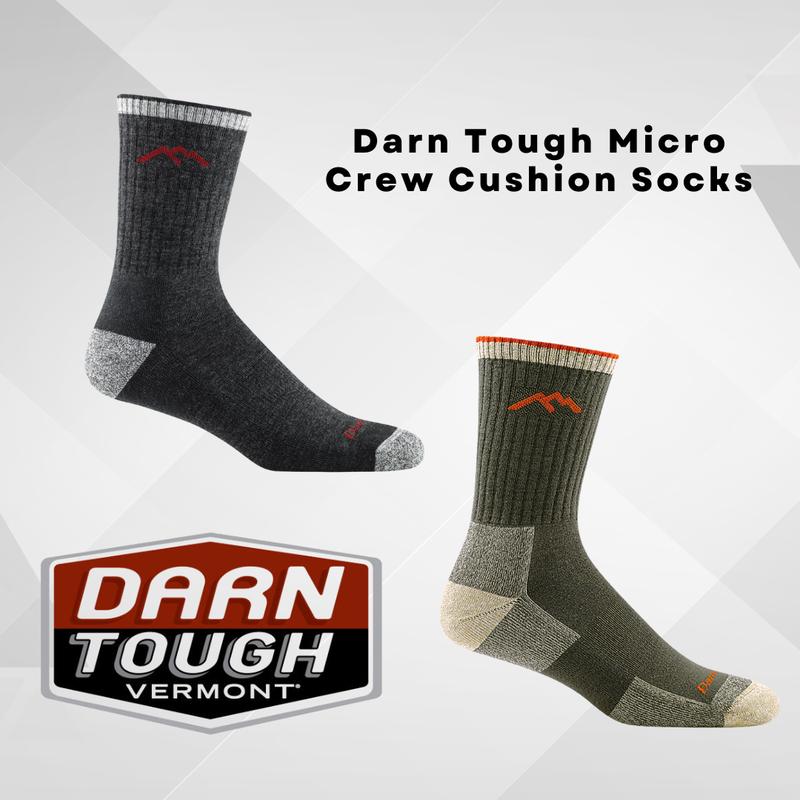 Darn Tough Sock, Unisex Hiker Micro Crew Midweight Hiking Sock, Color Black Olive, Size M L XL, Ideas For Outdoor Activity, Everyday Use, Menswear