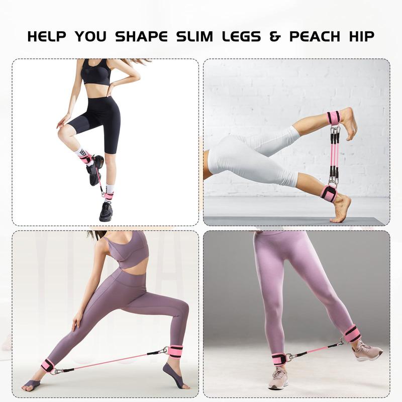 Resistance Band With Ankle Strap, 6 Counts set Hip Lift Ankle Resistance Band, Elastic Trainer, Shaping Equipment For Home Gym, Christmas Gift