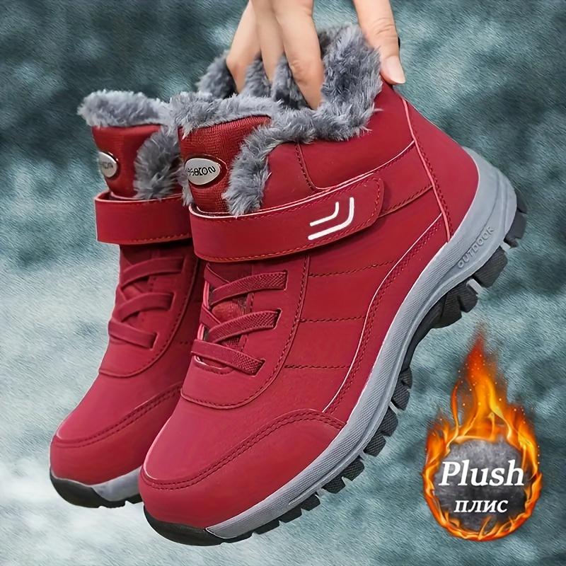 Non-slip Warm Women's Winter Snow Boots, Plush Lined High-top Casual Leisure Outdoor Hiking Shoes