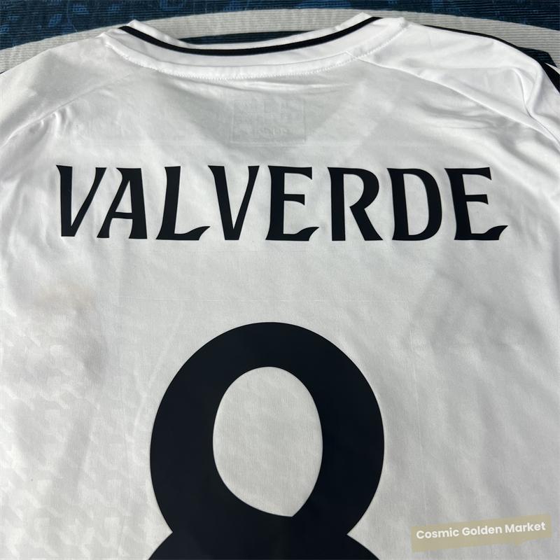 Soccer Jersey Fans Version Home kit VALVERDE #8 White Short Sleeves 2425