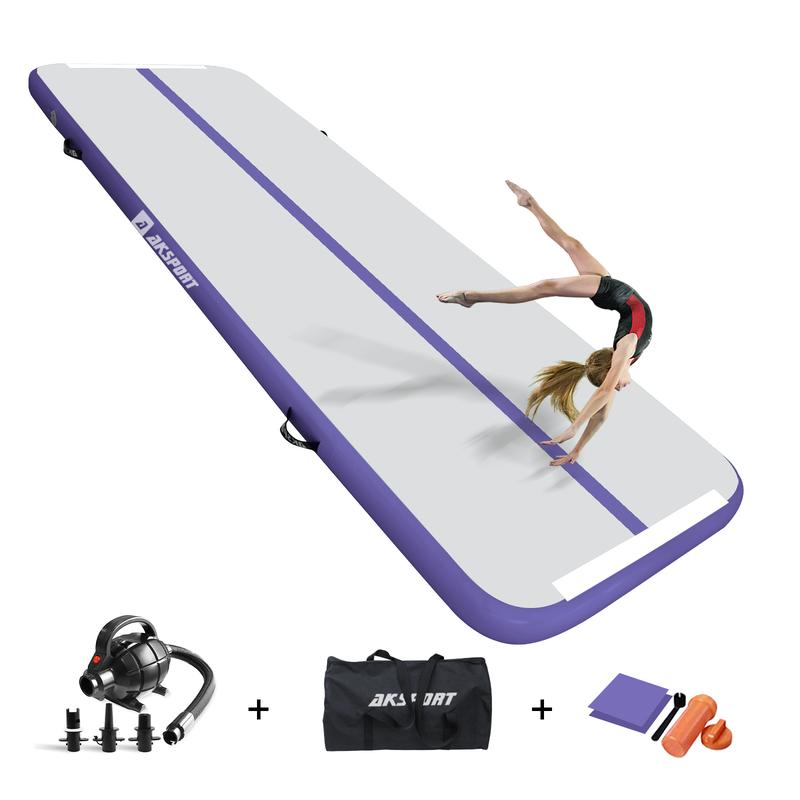 AKSPORT Gymnastics Air Mat Tumble Track Tumbling Mat Inflatable Floor Mats with Air Pump-Classic Collection