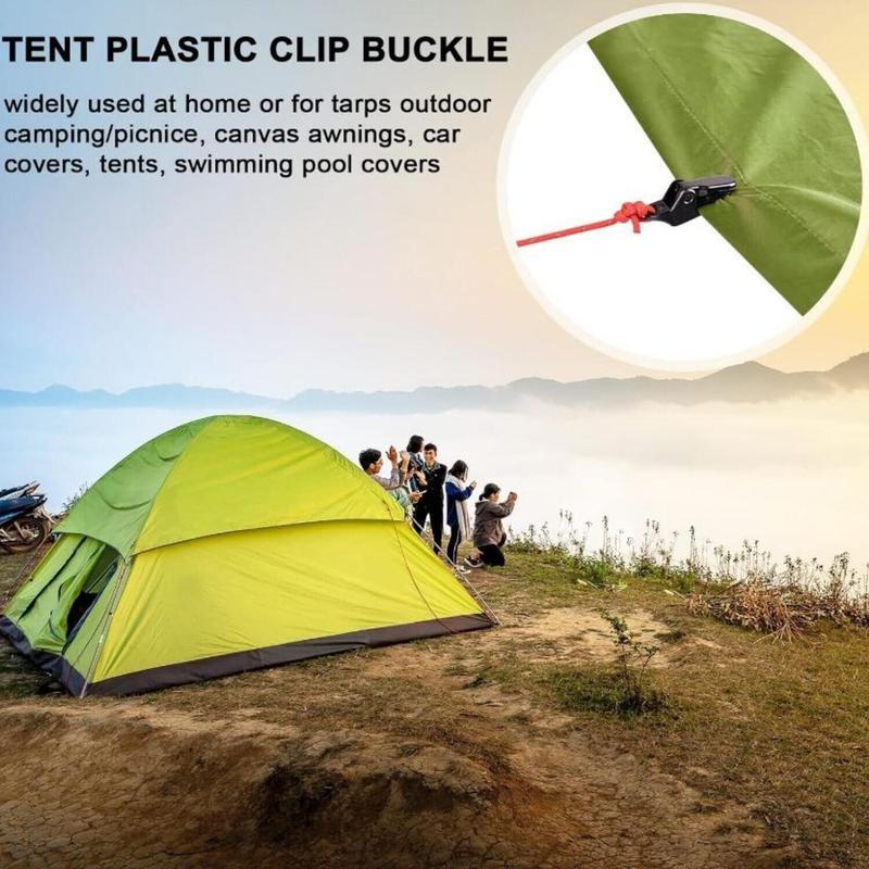 Tent Clip with Carabiner, Windproof Plastic Awning Clamp, Outdoor Heavy Duty Tarp Clip, Camping Hiking Canopy Clip, Camping & Hiking Equipment