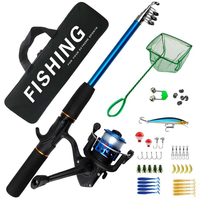 Fishing Rod & Reel Set, Fishing Rod & Reel & Fishing Line & Fishing Lure & Fishing Hook & Fishing Bag Set, Fishing Accessories for Outdoor Fishing