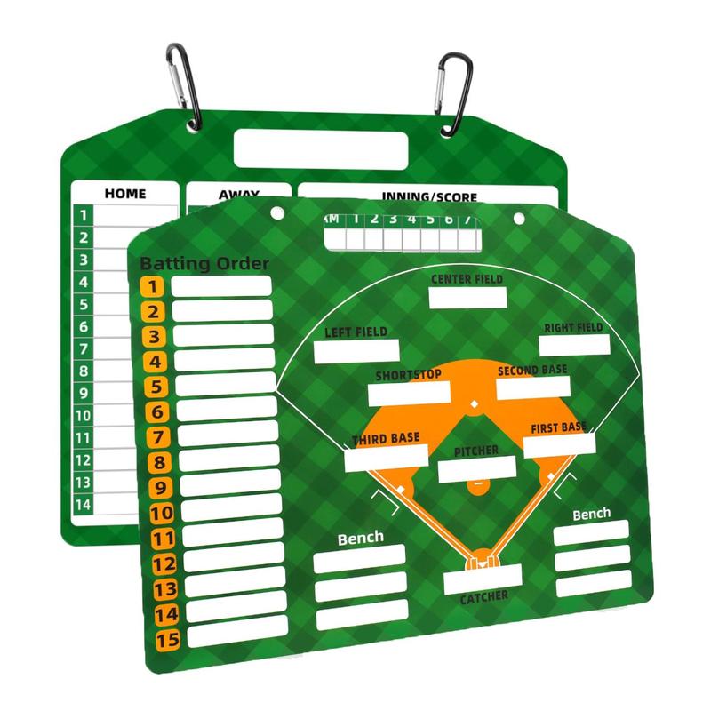 Baseball Lineup Board for Coach, Double-sided Sturdy and Durable Baseball Training Board, Easy Carry with Strong Clips and Dry Erase Pen Holder