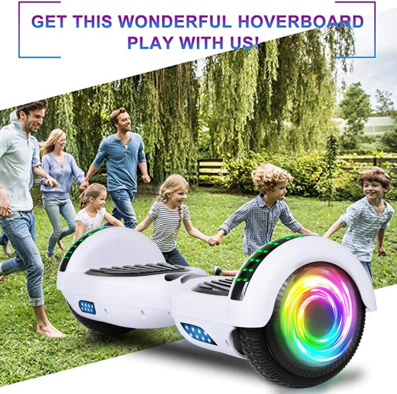 SISIGAD Hoverboard for Kids Ages 6-12, with Built-in Bluetooth Speaker and 6.5