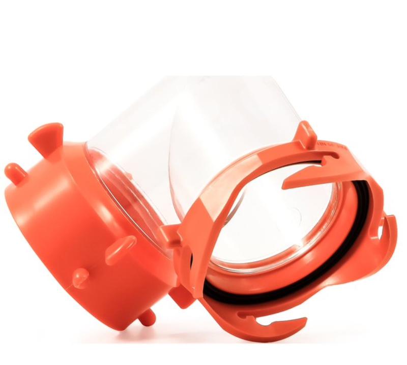 RhinoFLEX Swivel Camper RV Sewer Fitting | Features Swivel Lug and Bayonet Fitting | Clear & Orange (39858)