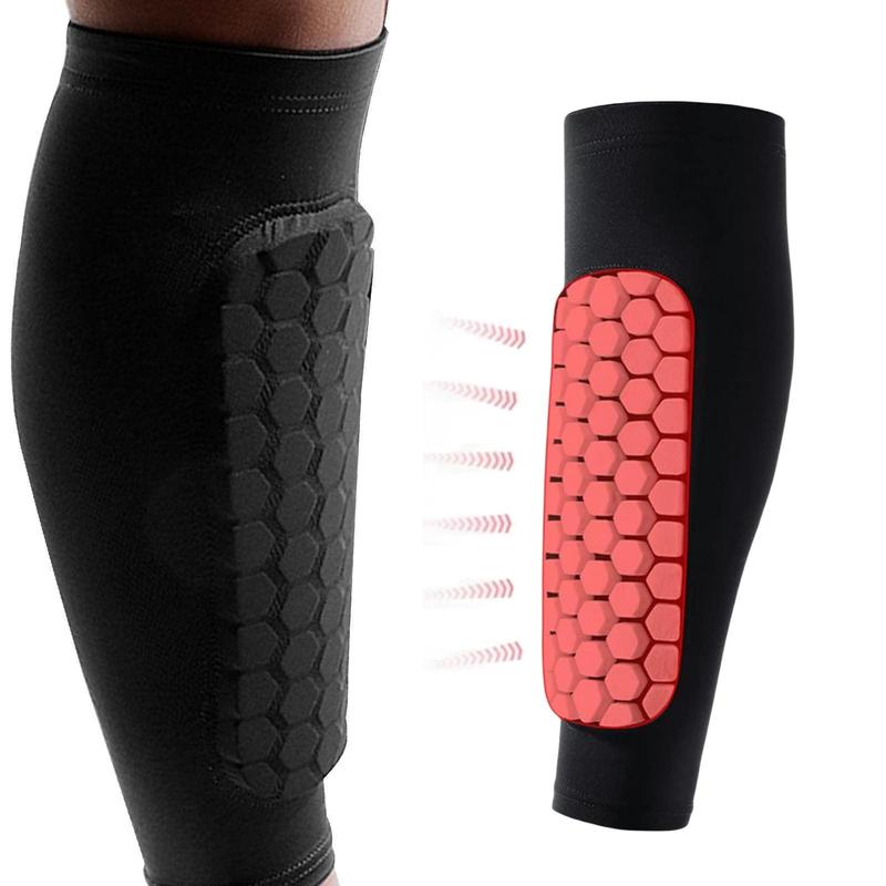 Soccer Shin Guard, 1 Count Calf Sleeve with Honeycomb Pad, Anti-collision Leg Calf Sports Gear, Football Accessories, Basketball Accessories, Gym Accessories, Christmas Gift