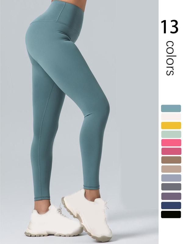 Women's Solid High Waist Sports Leggings, Sporty Breathable Comfortable Skinny Pants, High Stretch Yoga Leggings, Ladies Sportswear for Indoor Outdoor Wear