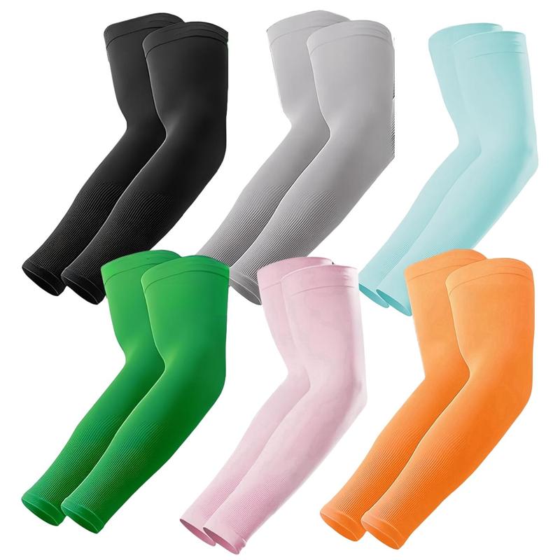 Ice Silk Sleeves, 6 Pairs Sun Protection Ice Arm Sleeves, Comfortable Skincare Arm Sleeves for Cycling, Running, Driving, Outdoor Sports Summer Clothes Sports Clothes Sports Supplies