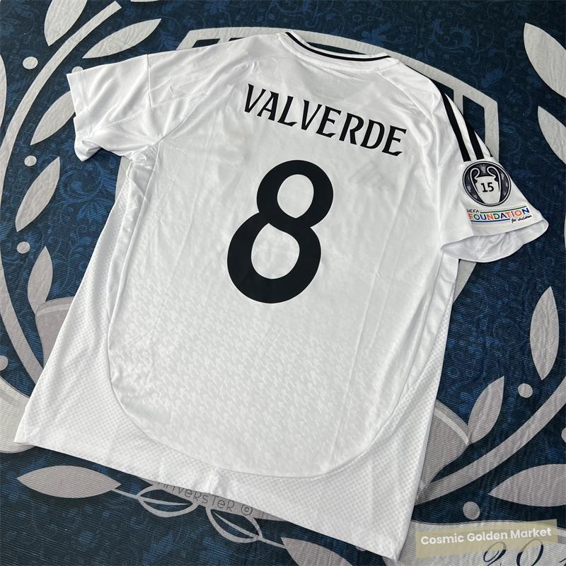 Soccer Jersey Fans Version Home kit VALVERDE #8 White Short Sleeves 2425