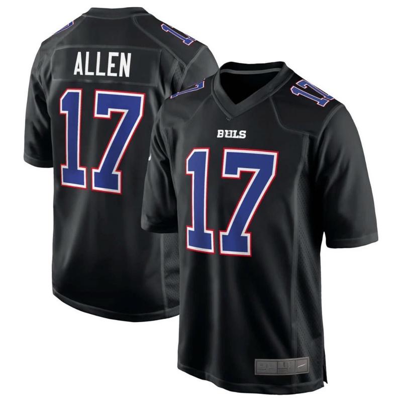 Player Fashion Jersey Carbon Black Chase 24 25 Josh Allenn Bill, football jersey for fan, fan Sport, Sport & Outdoor Clothing, Size XS-5XL