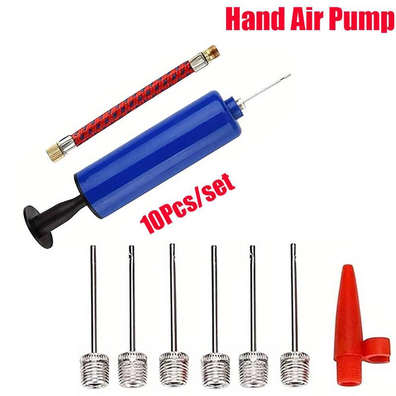 Ball Pump Set with Needle and Adapter, 10pcs set Hand Air Pump with Needle, Ball Pump for Football Basketball Volleyball Ball