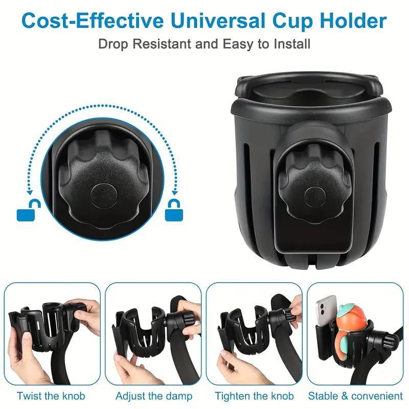 Multifunctional Bicycle Cup Holder, 1 Count 360 Degree Rotatable Bicycle Cup Holder, Large Caliber Design Bicycle Accessories for Outdoor Cycling