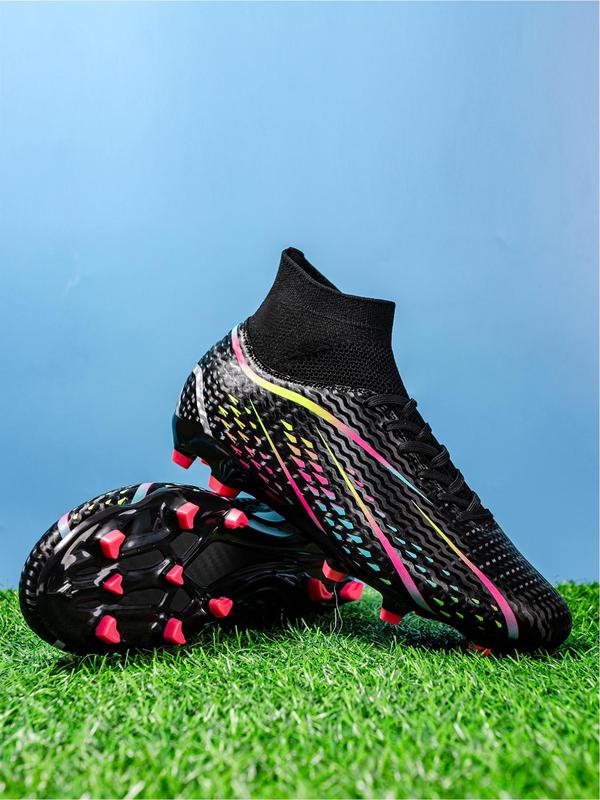 Women's Professional Football Shoes, High Top Lace Up Soccer Shoes, Outdoor Football Cleats, Ag Fg Long Nail Shoes, Training & Competition Shoes