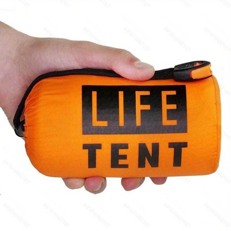 Emergency Shelter Survival Tent Kit, 1 Set Mylar Tube Tent Sleeping Bag, Waterproof Outdoor SOS Thermal Blanket, Reusable Emergency Shelter, Christmas Gift