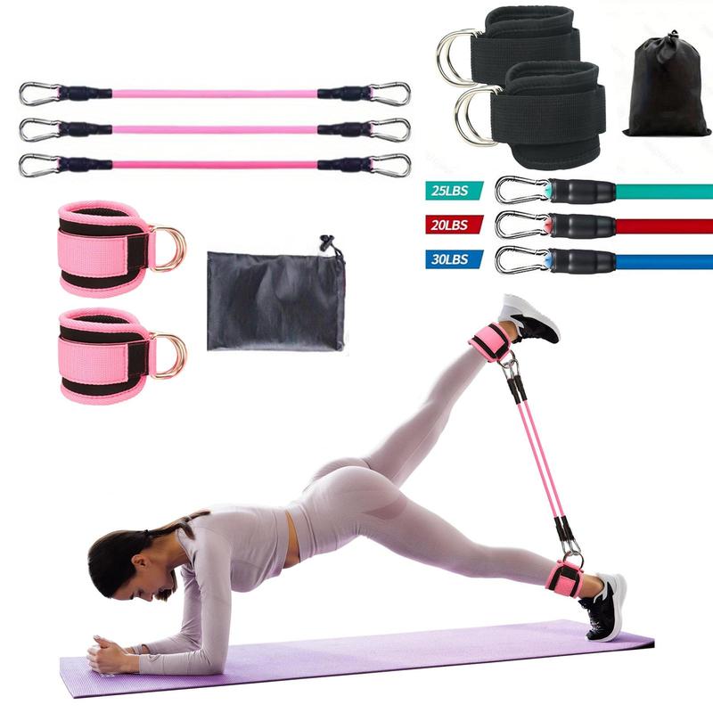 Resistance Band With Ankle Strap, 6 Counts set Hip Lift Ankle Resistance Band, Elastic Trainer, Shaping Equipment For Home Gym, Christmas Gift
