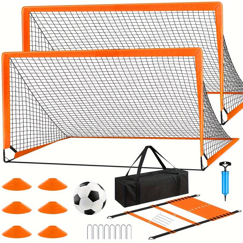 Portable Soccer Goal Set, Includes 1pc Soccer Goal, 1pc Soccer Ball, 12pcs Training Cones, Agility Ladder, And A Pump