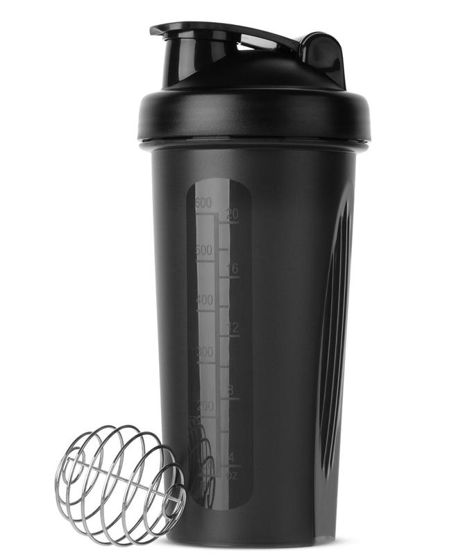 1 Pcs 20oz Shaker Bottle Work Out BPA & Phthalate-free, Leakproof Shaker Cup. Solid Screw lid Cup Bottles Dishwasher Safe for Protein Mixes