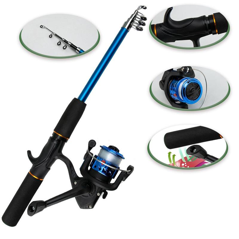 Fishing Rod & Reel Set, Fishing Rod & Reel & Fishing Line & Fishing Lure & Fishing Hook & Fishing Bag Set, Fishing Accessories for Outdoor Fishing